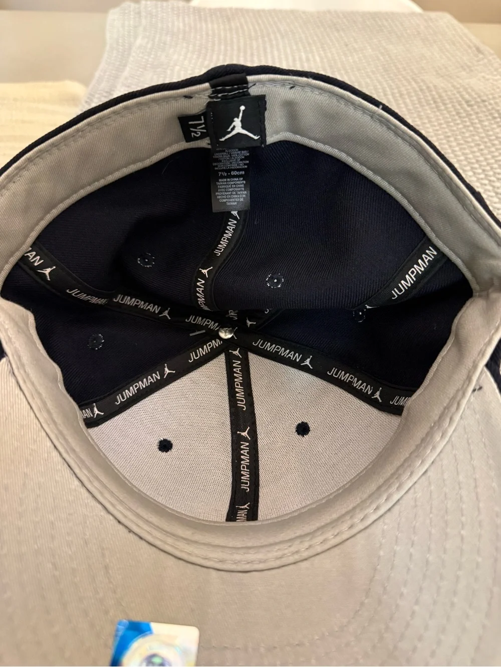 Jordan Navy Snapback Hat with Yellow 'M' Embroidery